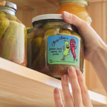 Roliga etiketter med Pickle och Pepper Pals