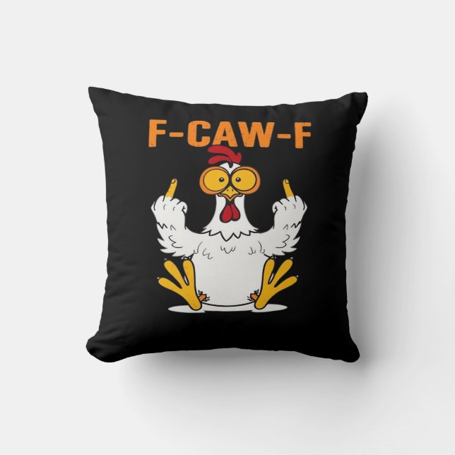 Roliga F-Caw-F Fingrar Kyckling Kudde (Framsida)