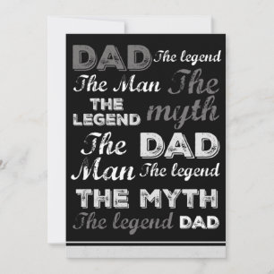 Roliga fadersdags kort Svart Citat Typografi