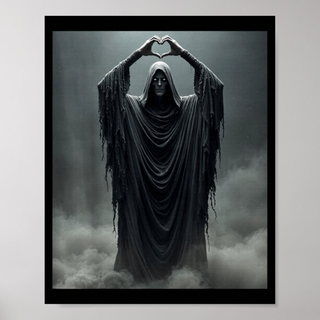 Roliga fadersdags spök hjärta händer skrämmande an poster (Framsidan)