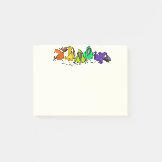 Roliga Fåglar Post-it® Notes Post-it Block (Framsida)