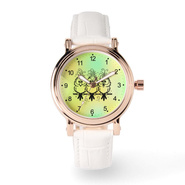 Roliga Fåglar Tecknad-56456 Armbandsur (Framsida)