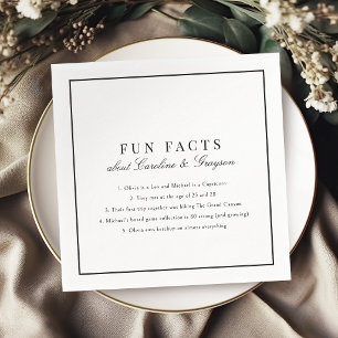 Roliga Fakta Enkel Elegant Typografi Bröllop Pappersservett