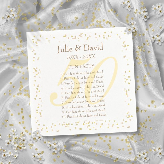 Roliga fakta om 50-års bröllopsjubileum pappersservett (50th Wedding Anniversary Fun Facts Paper Napkins)