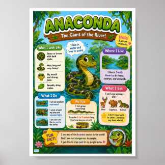 Roliga Fakta Om Anakonda För Barn Poster