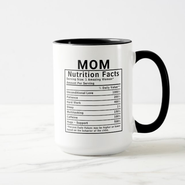 Roliga fakta om mammas näring - Morsdag present Mugg (Höger)