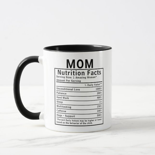 Roliga fakta om mammas näring - Morsdag present Mugg (Vänster)