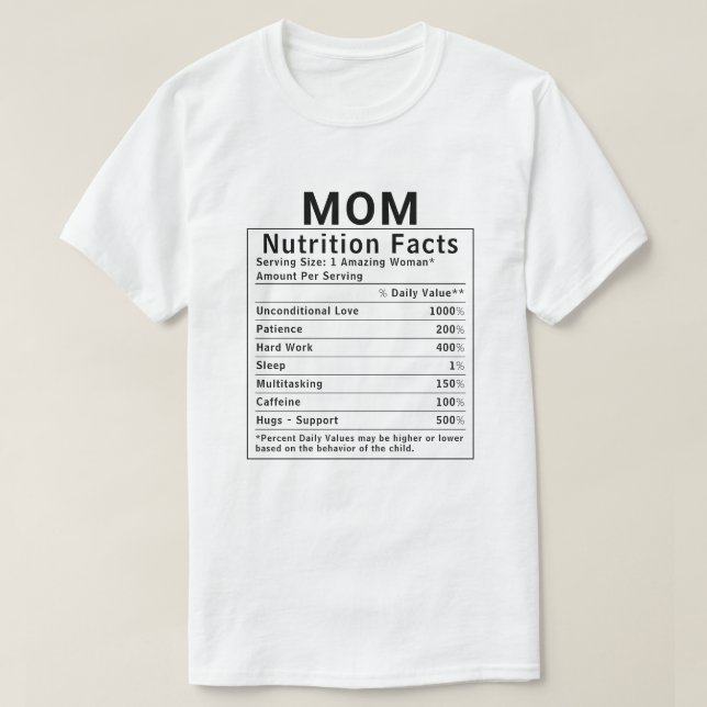 Roliga fakta om mammas näring - Morsdag present T Shirt (Design framsida)