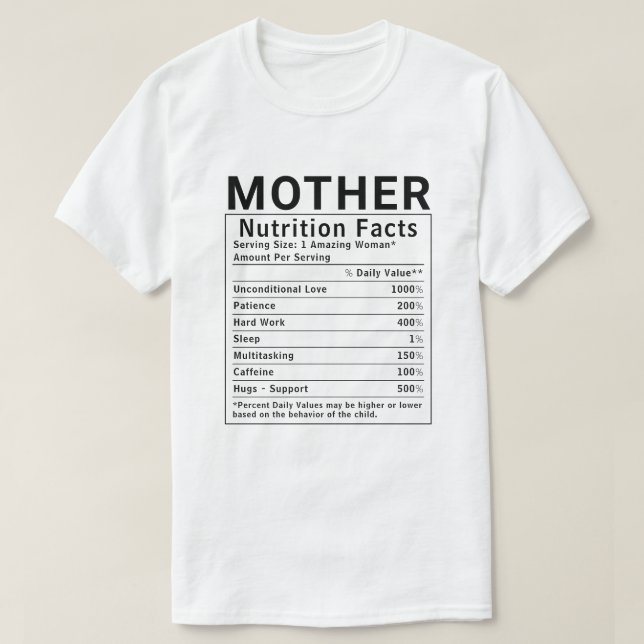 Roliga fakta om mammas näring - Morsdag present T Shirt (Design framsida)
