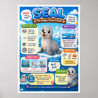 Roliga Fakta Om Säl För Barn Poster