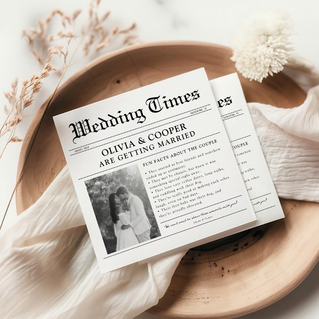 Roliga Fakta Tidningsbröllop Pappersservett (Skapare uppladdad)
