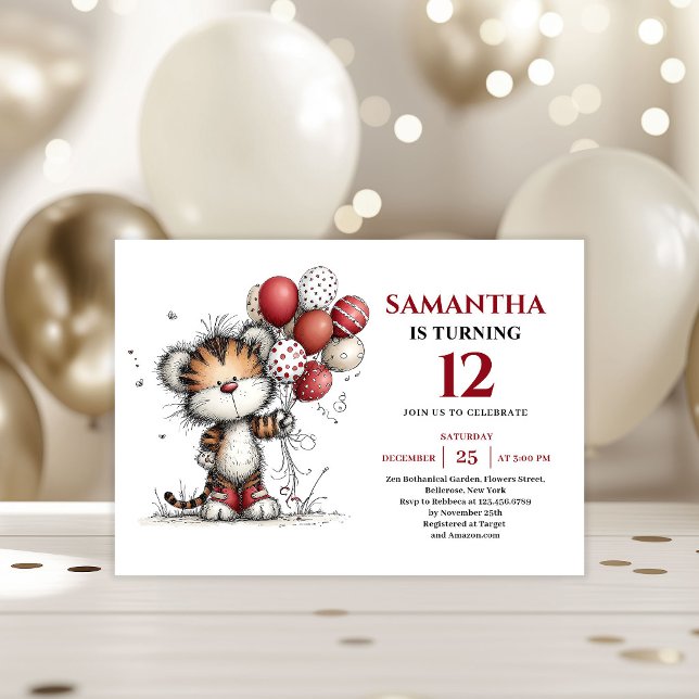 Roliga fantasifulla djur tema barnkalender inbjudn inbjudningar (Fun whimsical animals theme kids birthday invitation

)