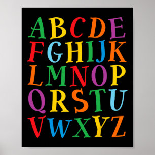 Roliga färgbokstäver alfabet lär sig Abcs förskola Poster