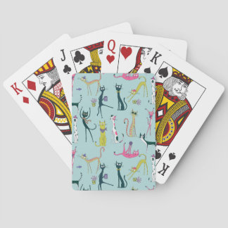 Roliga färgglada excentriska kattmönster casinokort