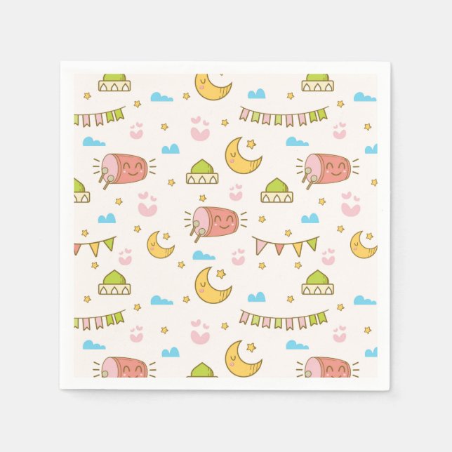 Roliga färgglada Ramadan & Eid-fest servetter (Framsidan)