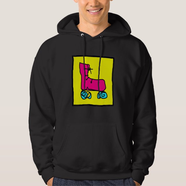Roliga färgglada rullskridskor hoodie (Framsida)