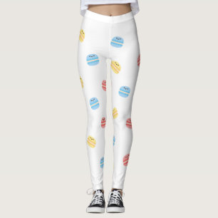 Roliga Färgglada Små Macarons Franska Wienerbröd Leggings