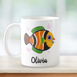 Roliga färgglada tropiska fiskar Personlig Kaffemugg