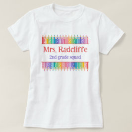 Roliga färgpennor stjärnor lärarens namn t shirt