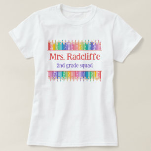 Roliga färgpennor stjärnor lärarens namn t shirt