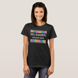 Roliga färgpennor stjärnor lärarens namn t shirt