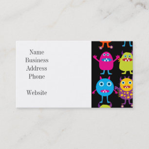 Roliga färgrika gigantiska partyvarelsetecken visitkort