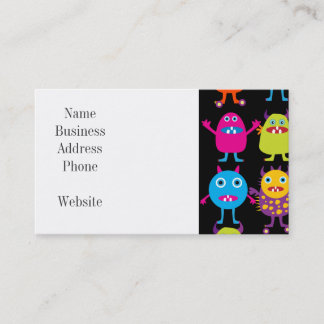 Roliga färgrika gigantiska partyvarelsetecken visitkort