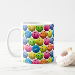 Roliga färgrika Pickleball Kaffemugg