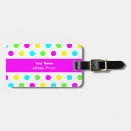 Roliga färgrika polka dotsungar bagagebricka