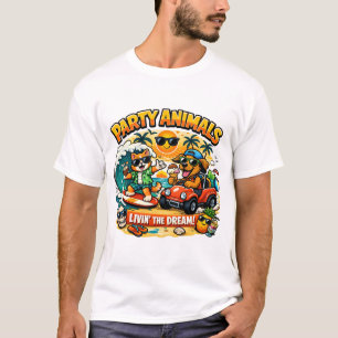 Roliga Festdjur Tecknad T-Shirt
