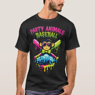 Roliga fester djur baseboll rolig t shirt