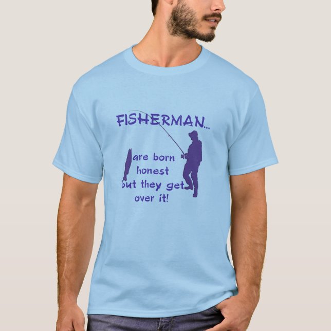 Roliga fiskaremanar T-tröja T Shirt (Framsida)