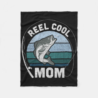 Roliga fiskespöet Cool mamma fiske mors dag dam  Fleecefilt