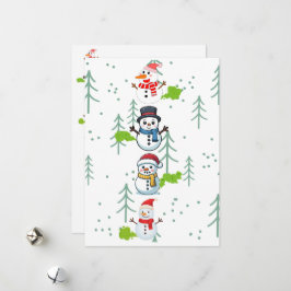 Roliga fjärtande snömän julkort