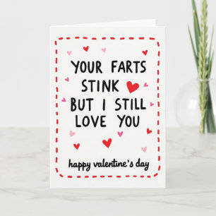 Roliga fjärtar stinker Valentines Kärlekskort Kort