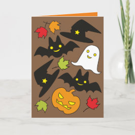 Roliga fladdermöss spökhatt & Jack O' Lantern Hall Kort