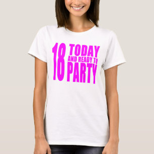 Roliga flickafödelsedagar 18 i dag och redo som t-shirt
