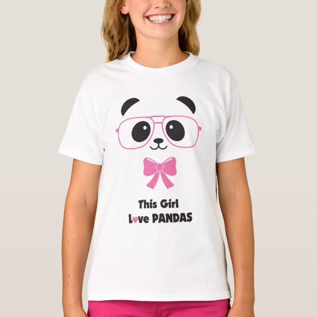 Roliga flickakärlekPandas T Shirt (Framsida)