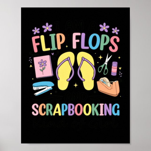 Roliga Flip Flops Scrapbooking Hobbyälskare Poster (Framsidan)
