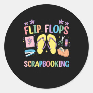 Roliga Flip Flops Scrapbooking Hobbyälskare Runt Klistermärke