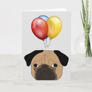 ROLIGA FÖDELSEDAGKORT FÖR PUG-HUNDAR KORT
