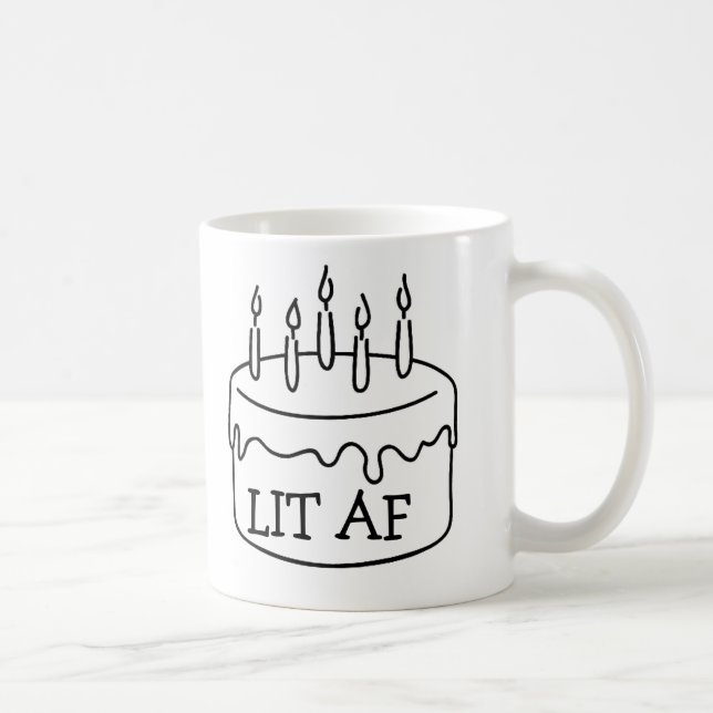 Roliga födelsedagtårtastearinljus tände kaffemugg (Höger)