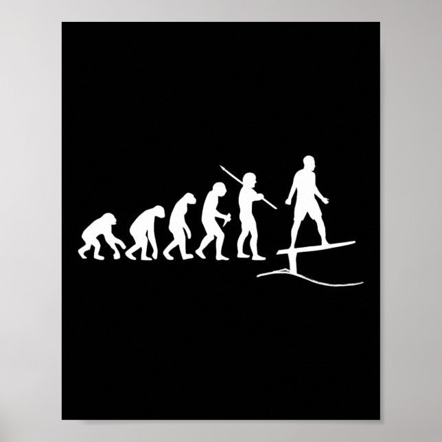 Roliga folier Surfing Bräd Evolution Våg Surf F Poster (Framsidan)