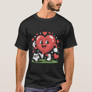 Roliga fotbolls hjärta 67 meme Alla hjärtans dag p T Shirt
