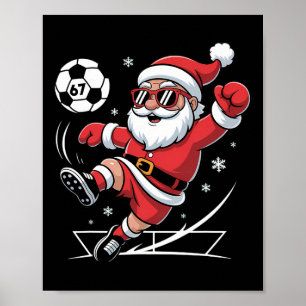 Roliga fotbolls tomte 67 meme jul Xmas pyjamas Poster
