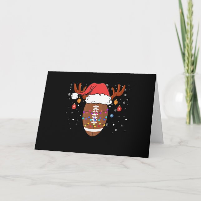 Roliga fotbollsrenar jultomte mössa jul kort (Framsida)