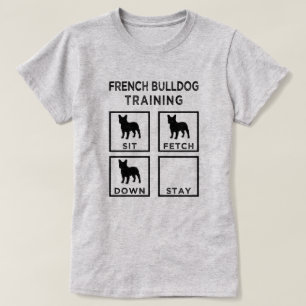 Roliga franska bulldoggkvinna skjorta tee