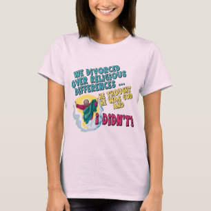 Roliga frånskilda T-tröja och gåvor för henne T-shirt