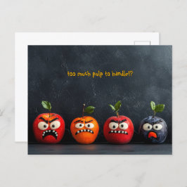 Roliga fruktansikten för mycket massa att hantera vykort