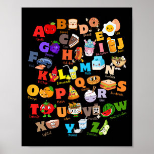 Roliga Frukter Och Matbloggare Alfabetet Abcs Förs Poster
